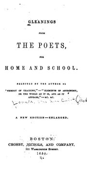 Cover of: Gleanings from the Poets, for Home and School