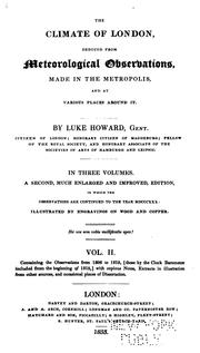 Cover of: The Climate of London: Deduced from Meteorological Observations Made in the Metropolis and at ...