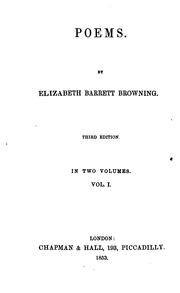 Cover of: Poems, by E.B. Barrett by Elizabeth Barrett Browning, Elizabeth Barrett Browning