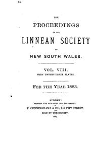 Cover of: The Proceedings of the Linnean Society of New South Wales by Linnean Society of New South Wales