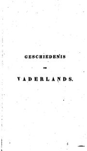 Cover of: Geschiedenis des vaderlands