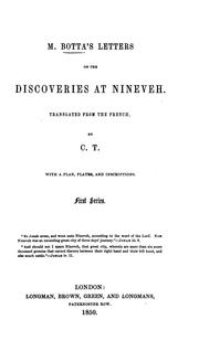 Cover of: M. Botta's letters on the discoveries at Nineveh [with notes by J. Mohl] tr. by C.T. [With ...