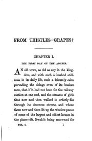 Cover of: From thistles - grapes?