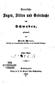 Cover of: Deutsche sagen, Sitten und Gebräuche aus Schwaben by Ernst Heinrich Meier