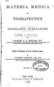 Cover of: Materia medica and therapeutics pt. 2 v. 2, 1882 by Charles Douglas Fergusson Phillips