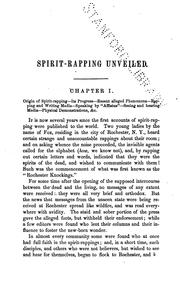 Cover of: Spirit Rapping Unveiled!: An Exposé of the Origin, History, Theology and Philosophy of Certain ...