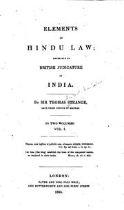 Cover of: Elements of Hindu Law: Referable to British Judicature in India