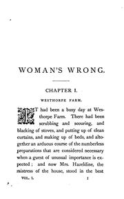 Cover of: Woman's wrong: By Mrs. Eiloart, .. In Three Volumes by Elizabeth Eiloart