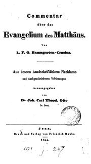 Cover of: Exegetische Schriften zum Neven Testament (herausg. von J.C.T. Otto) [and others].