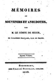 Cover of: Memoires; ou, Souvenirs et anecdotes