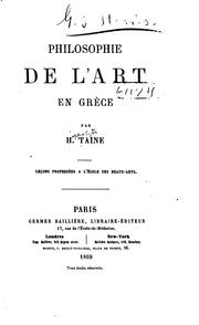 Cover of: Philosophie de l'art en Gréce by Hippolyte Taine