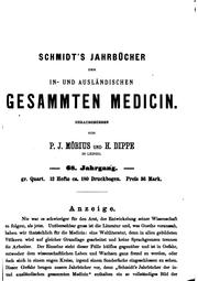 Cover of: Schmidt's Jahrbücher der in- und ausländischen gesammten Medizin by Carl Christian Schmidt