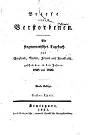Cover of: Briefe eines verstorbenen: Ein fragmentarisches Tagebuch by Hermann von Pückler-Muskau