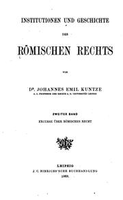 Cover of: Institutionen und Geschichte des römischen Rechts