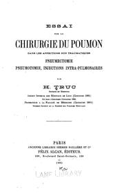 Cover of: Essai sur la chirurgie du poumon dans les affections non traumatiques