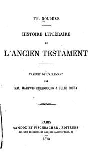 Cover of: Histoire Littéraire de L'ancien Testament