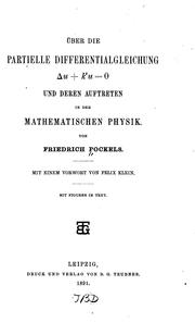 Cover of: Über die partielle Differential-gleichung[delta]V+k V=0 und deren Auftreten in der ...