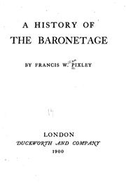 Cover of: A History of the Baronetage