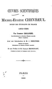 Cover of: Oeuvres scientifiques de Michel-Eugène Chevreul: doyen des étudiants de France 1806-1886 by Godefroy Malloizel