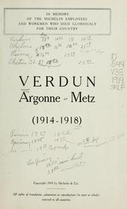 Cover of: Verdun, Argonne, Metz (1914-1918).
