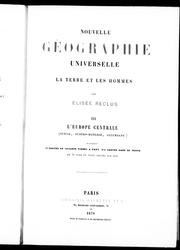 Cover of: Nouvelle géographie universelle by Élisée Reclus