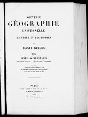 Cover of: Nouvelle géographie universelle by Élisée Reclus