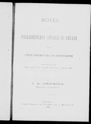 Cover of: Notes on parliamentary divorce in Canada by by J.A. Gemmill.