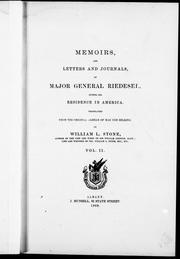Cover of: Memoirs and letters and journals of Major General Riedesel during his residence in America