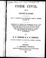 Cover of: Code civil de la province de Québec by Québec (Province)