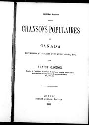 Cover of: Chansons populaires du Canada