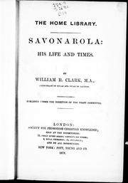 Cover of: Savonarola by by William R. Clark.