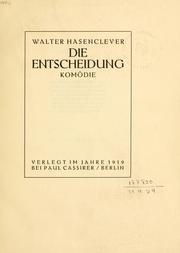 Cover of: Entscheidung: Komödie.