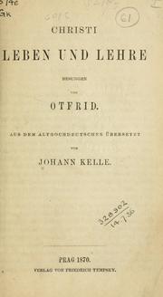 Cover of: Christi, Leben und Lehre by Orfrid