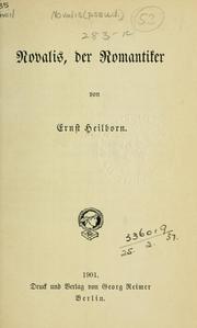 Cover of: Novalis by Ernst Heilborn