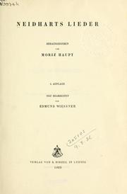 Cover of: Neidharts Lieder