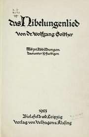 Cover of: Das Nibelungenlied. by Wolfgang Golther