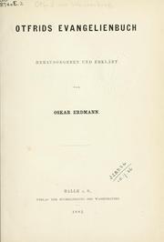 Cover of: Otfrids Evangelienbuch by Otfrid von Weissenburg, Otfrid von Weissenburg