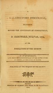 Cover of: A valedictory discourse, delivered before the Cincinnati of Connecticut