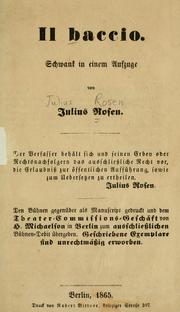 Cover of: Il baccio: Schwank in einem Aufzuge