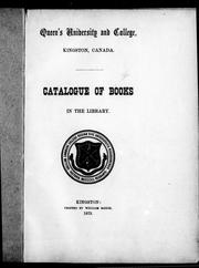 Cover of: Catalogue of books in the library