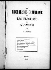 Cover of: Le libéralisme-catholique et les éléctions du 23 juin 1896