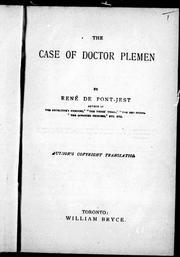 Cover of: The case of Doctor Plemen