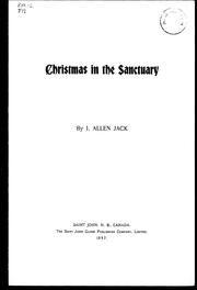 Cover of: Christmas in the sanctuary by by I. Allen Jack.