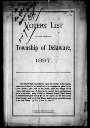 Cover of: Voters' list of the township of Delaware, 1897