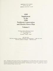 Cover of: 1989 supplement to the 1986 Northwest Conservation and Electric Power Plan. by Northwest Power Planning Council (U.S.)