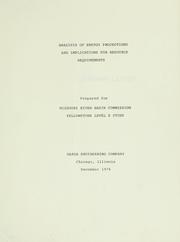 Cover of: Analysis of energy projections and implications for resource requirements: prepared for Missouri River Basin Commission, Yellowstone level B study.