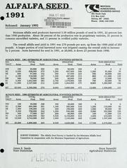 Alfalfa seed, 1991 by Montana Agricultural Statistics Service.