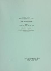 Cover of: Department of Revenue, Income, Corporation and InheritanceTax Divisions audit: fiscal year ended June 30, 1980.