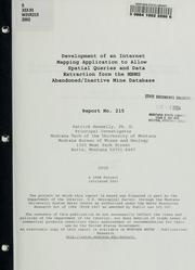 Development of an Internet mapping applications to allow spatial queries and data extration from the MBMG abandoned--interactive mine database by Patrick Kennelly