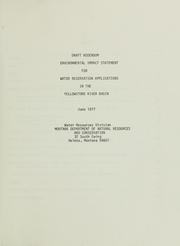 Environmental impact statement for water reservation applications in the Yellowstone River Basin by Montana. Dept. of Natural Resources and Conservation.